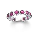 Sterling Silver Created Ruby Eternity Ring by Cheline