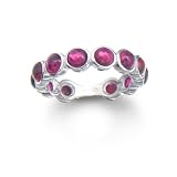 Sterling Silver Created Ruby Eternity Ring by Cheline