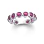 Sterling Silver Created Ruby Eternity Ring by Cheline, Size 7