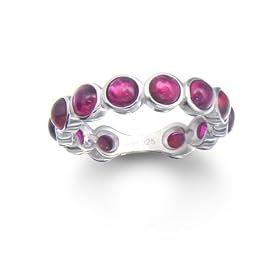 Sterling Silver Created Ruby Eternity Ring by Cheline