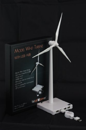 USB Wind Turbine Model – White Plastic