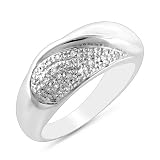 0.10ct TDW Diamond Designer Ring in Sterling Silver - Size-7