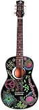 Luna Aurora Imagine Mini Acoustic Guitar, Black