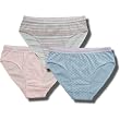 Calvin Klein Girl's Bikini Panty 3-pack in Stripes, Solid, and Blue Polka Dot