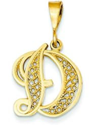 14K Gold Initial D Charm Jewelry FindingKing