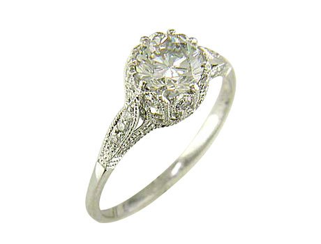 41mVunwtO%2BL 0.34 ct DIAMOND ANTIQUE style ENGAGEMENT RING SETTING in PLATINUM