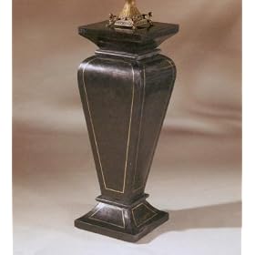 Heritage Pedestal With Black Stone Veneer by Plant Stands