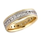 0.1 CT DIAMOND TWO-TONE GOLD MENS WEDDING RING
