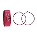 New Women's Cherry Red Alloy Metal Bangle Watch with Matching Cherry Red Earrings Gift Set