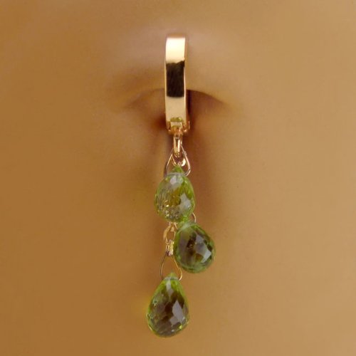 TUMMYTOYS BELLY NAVEL RING 14K YELLOW GOLD & 3 PERIDOTS. Our specialty is belly button navel rings but we are now making more jewelry to match so look for our pendants, earrings and other body jewelry on Amazon. We make sexy jewelry that looks beautiful.