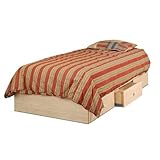 Nexera Alegria Series Twin or Full Storage Bed (Natural Maple) 56
