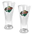 Carolina Hurricanes NHL 2pc 16oz Pilsner Glass Set - Primary Logo by Great American Products