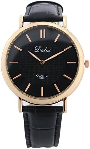 Elegant Gentle Men's Gold Case Black Dial Fashion Quartz Bracelet Watch