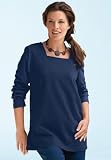 Roamans Plus Size Square Neck Long Sleeve Ultimate Tee