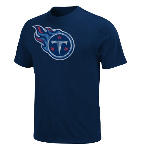 NFL Tennessee Titans Vintage Logo II Adult Short-Sleeved Crew Neck Tee,Athletic Navy,Small