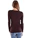 Woman Brown Plain Long Sleeve T-Shirt Crew Neck
