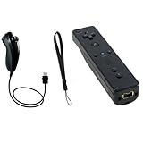 Black Remote + Nunchuck and Free Wrist Strap for Nintendo Wii