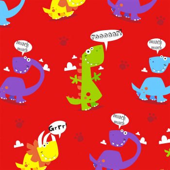 Dinosaur Gift Wrapping Paper with Gift Tags - Pack of 2