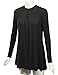 MBJ Womens Round Neck Long Sleeve Pleats Detail Tunic Top - Made in USA