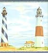 Blue Lighthouse Wallpaper Border