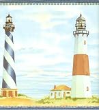 Blue Lighthouse Wallpaper Border