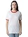 American Apparel Men Fine Jersey Short Sleeve Ringer T-Shirt Size M White / Red