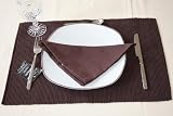 Four Chocolate Napkins 100% Cotton/ 18 x 18 Inch / 45x45 cm/ Easy care table Napkins/ Washable at 60 Deg C /Homescapes Brand / Normally delivered Next Working Day at No Extra Cost / Postage refund of £2.00