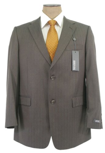 Kenneth Cole Mens Single Breasted 2 Button Gray Pinstripe Wool Suit - Size 42S