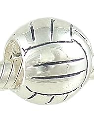 Petite Sterling Silver Volleyball Bead for European Charm Bracelet