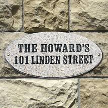 Granite Oval Rockport Address Plaque