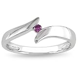 10k White Gold .05ct TDW Pink Diamond Fashion Ring
