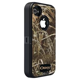 Otterbox Defender Realtree Series Hybrid Case &amp; Holster for iPhone 4 &amp; 4S  - Retail Packaging - Black/Max 4 Camo Pattern: Cell Phones &amp; Accessories