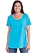 Women's Plus Size Perfect T-Shirt With Scoop Henley Neck