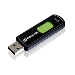 Transcend 16 GB JetFlash 500 Retractable USB 2.0 Flash Drive - TS16GJF500 (Black)