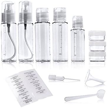 Khnw Travel Bottle Set Clear Small Travel Size Cosmetic Toiletries Liquid Containers
