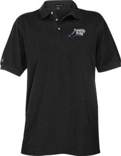 Tampa Bay Rays Black Classic Pique Stainguard Polo Shirt