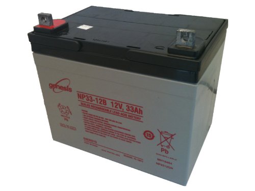 EnerSys Genesis NP33-12B - 12 Volt/33 Amp Hour Sealed Lead Acid Battery with Nut & Bolt Terminal