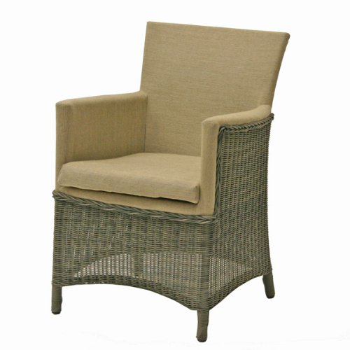 Armlehnensessel ‘ Prag’, Rattan-Textilengewebe, beige-grau