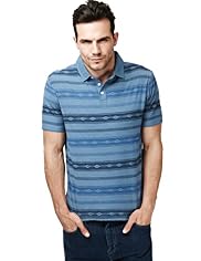 North Coast Pure Cotton Aztec Striped Polo Shirt