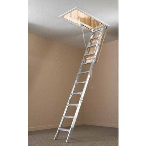Save huge on aluminum attic ladder Werner AL2210 Universal Aluminum