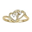 18K Yellow Gold Diamond Heart Ring