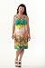 Paisley Print Green Sexy Neckline Dress with built in bra cups