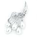 Jewelry : 14K White Freshwater Pearl & Diamond Bouquet Pin