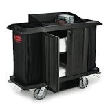 rubbermaid carts garden-RCP6191BLA - High-Security Housekeeping Cart