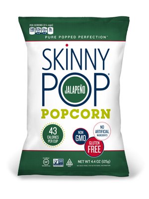 Skinny Pop Popcorn, Jalapeno 4.4 oz (Pack of 6)