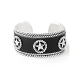 Black Silver Western Star Cuff Bracelet by PammyJ Bracelet