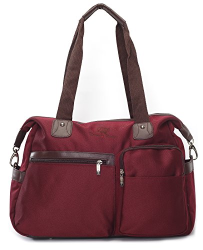 Mlife Large Designer Baby Diaper Bags Tote Satchel (Claret red)