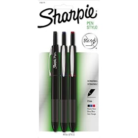 Sharpie Retractable Fine-Point Pens, Colored Ink, 3 Pack (1753177)