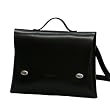 Rozan Leather Briefcase A4 Black