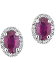 Ruby and Diamond Earrings 1/8ctw